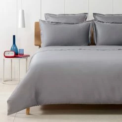 Am billigsten ? Tommy Hilfiger Satin Uni Kopfkissen-Bezug - 40x80 Cm - Steel ⌛ -Lexington Shop unnamed file 1109