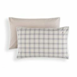 Rabatt ❤️ Tommy Hilfiger Utility Kopfkissen-Bezug - 40x80 Cm - Stone ✔️