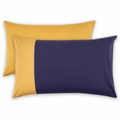 Beste Bewertungen von ? Tommy Hilfiger COLOR BLOCK Kopfkissenbezug Aus Perkal - 40x80 Cm - Gold ?