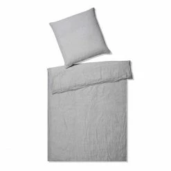 Aktion ❤️ Elegante Breeze Bettwäsche Aus Halbleinen - 80x80 Cm - Silber ?