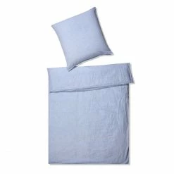 Angebote ? Elegante Breeze Bettwäsche Aus Halbleinen - 80x80 Cm - Bleu ?