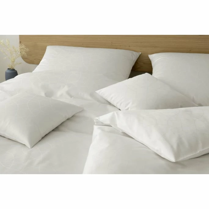 Billig ? Elegante Circle Mako-Satin Kopfkissenbezug - 80x80 Cm - Weiß ? 2 Billig ? Elegante Circle Mako-Satin Kopfkissenbezug - 80x80 Cm - Weiß ? – Bild 2