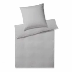 Auslauf ? Elegante Solid Stripe Bettwäsche Aus Mako-Jersey - 40x80 Cm - Greige ?