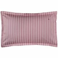 Auslauf ? Tommy Hilfiger Satin Gestreift Kopfkissen-Bezug - 40x80 Cm - Bordeaux ?