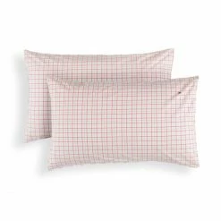 Aktion ? Tommy Hilfiger Organic Checks Kopfkissen-Bezug - 40x80 Cm - Coral ?