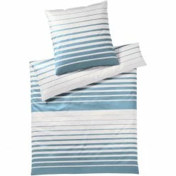 Angebote ? Elegante Refine Kopfkissenbezug Aus Mako-Satin - 40x80 Cm - Grau-aqua ?
