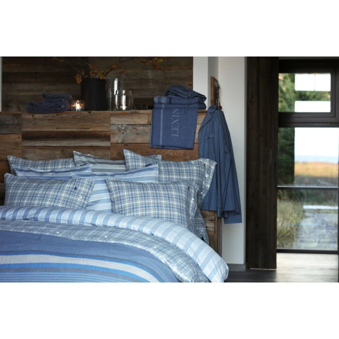 Schlussverkauf ? Lexington Striped Kopfkissen-Bezug Aus Lyocell/Baumwolle - 40x40 Cm - Blue/off White ? 4 Schlussverkauf ? Lexington Striped Kopfkissen-Bezug Aus Lyocell/Baumwolle - 40x40 Cm - Blue/off White ? – Bild 4