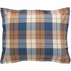 Auslauf ? GANT Flannel Check Kopfkissenbezug - 40x80 Cm - Deep Blue ?