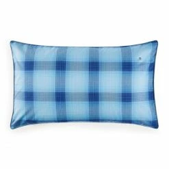 Aktion ? Tommy Hilfiger Shadow Checks Kopfkissen-Bezug - 40x80 Cm - Indigo ⌛