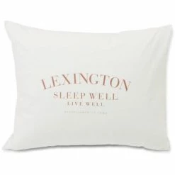Budget ⌛ Lexington Printed Organic Cotton Poplin Kopfkissen-Bezug - 50x70 Cm - White/mid Brown ?