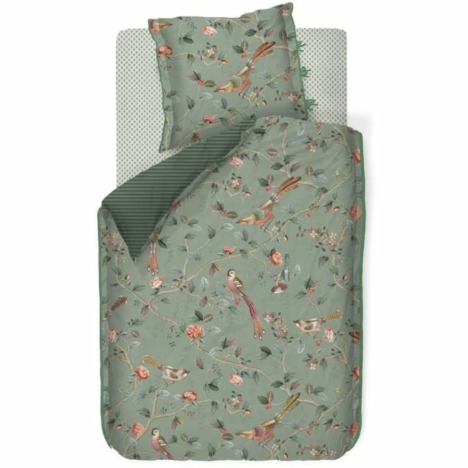 Großhandel ? Pip Studio Good Nightingale Kopfkissenbezug Aus Baumwoll-Perkal - 40x80 Cm - Hellgrün ? 1 Großhandel ? Pip Studio Good Nightingale Kopfkissenbezug Aus Baumwoll-Perkal - 40x80 Cm - Hellgrün ?
